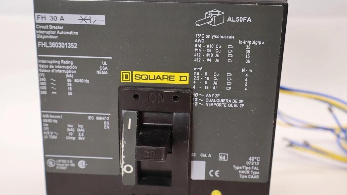 Square D Circuit Breaker 30A FH 30A FH30A FHL360301352 30 Amp 3P (New)