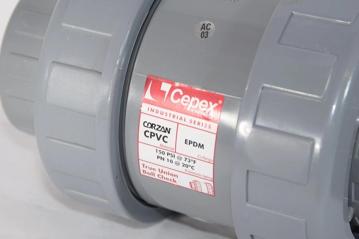 CEPEX HAYWARD CPVC EPDM 2-1/2" Smooth Socket, glue in, Ball Check Valve (NEW)