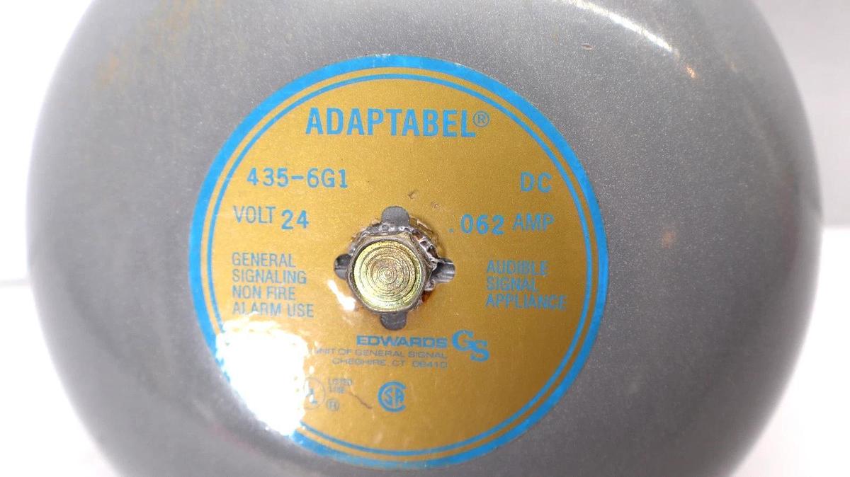 Used EDWARDS 435-6G1 , 4356G1 , .062A 24V Adaptabel Alarm Bell