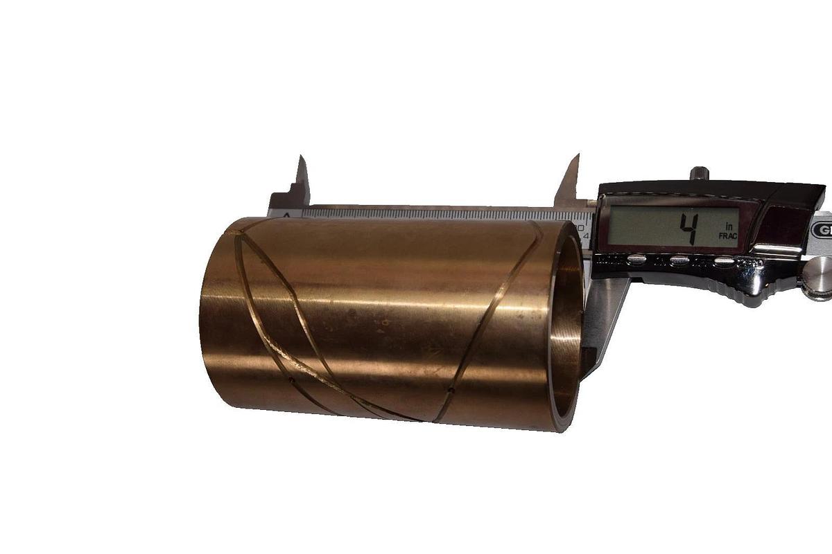 2-3/8" x 2" x 4" Brass Bushing, With Oil Grooves (New)