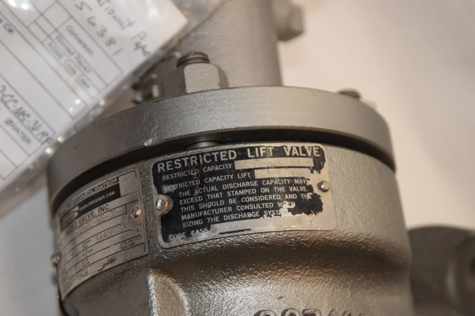 DRESSER 1905DC-2-CC-MS-31-RF-LA 1" 125psi 37.75 GPM Flanged Relief Valve