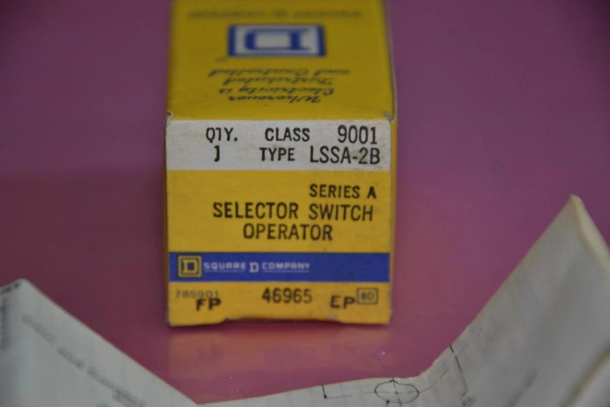 SQUARE D SELECTOR SWITCH OPERATOR CLASS 9001 TYPE LSSA-2B LSSA 2B 9001LSSA2B NEW