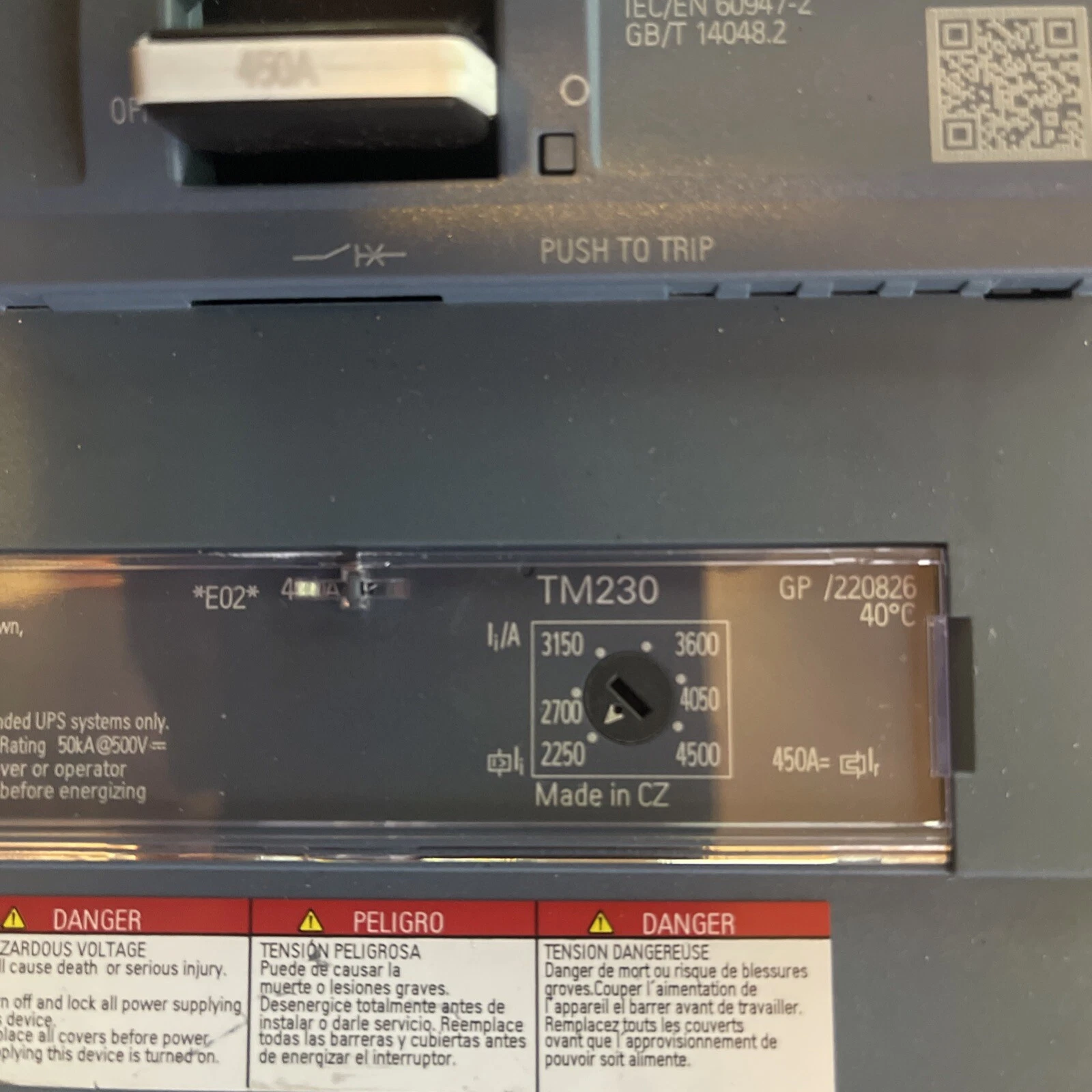 Siemens 450a Breaker 3VA5445-5EC31-0AA0 450 Amp 3VA5445-5EC31 0AA0