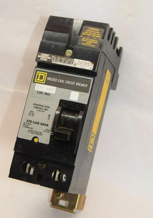 (NEW) SQUARE D Q222225BCH 225A 225 Amp A 2P Molded Case Circuit Breaker *CHIP*