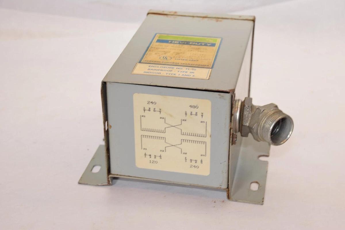 Used GENERAL SIGNAL HS1A250 Type HS 240/480V .250kva 1 Ph General Purpose Transformer