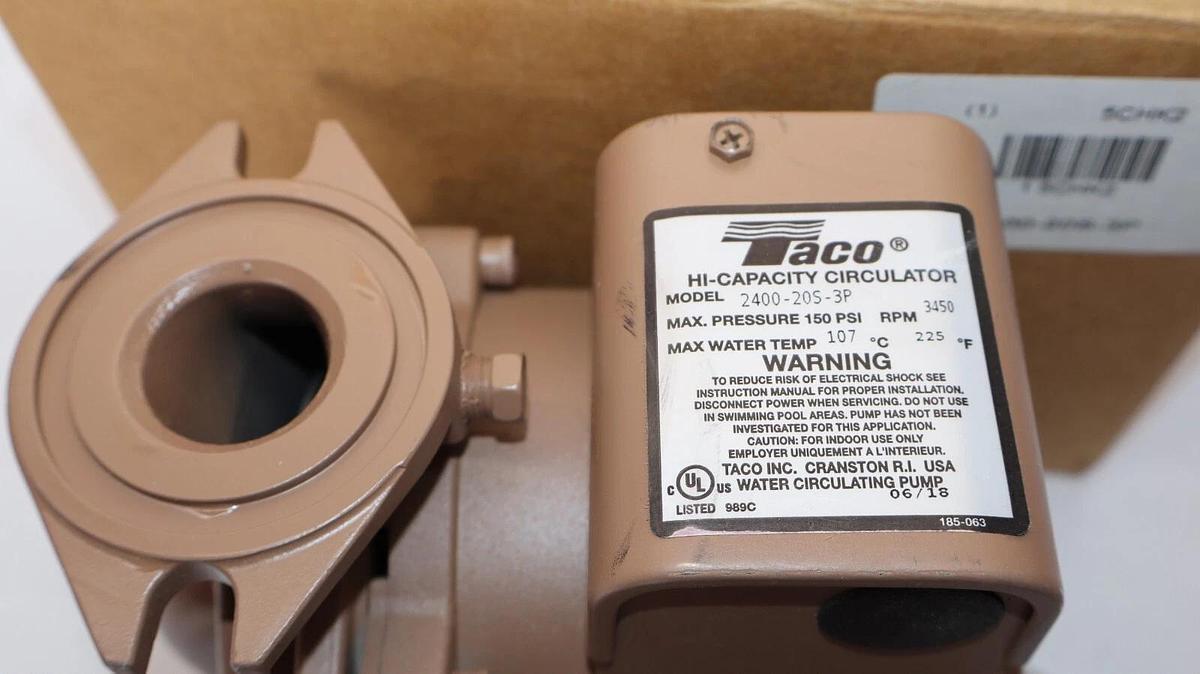 (NEW) TACO 2400-20S-3P , 240020S3P 3450rpm 150psi Hi-Capacity Circulator