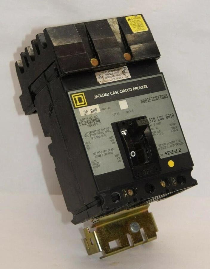 (NEW) SQUARE D FC24020AB 20A 20 Amp 20 A  Series 3 3P 480Vac Circuit Breaker