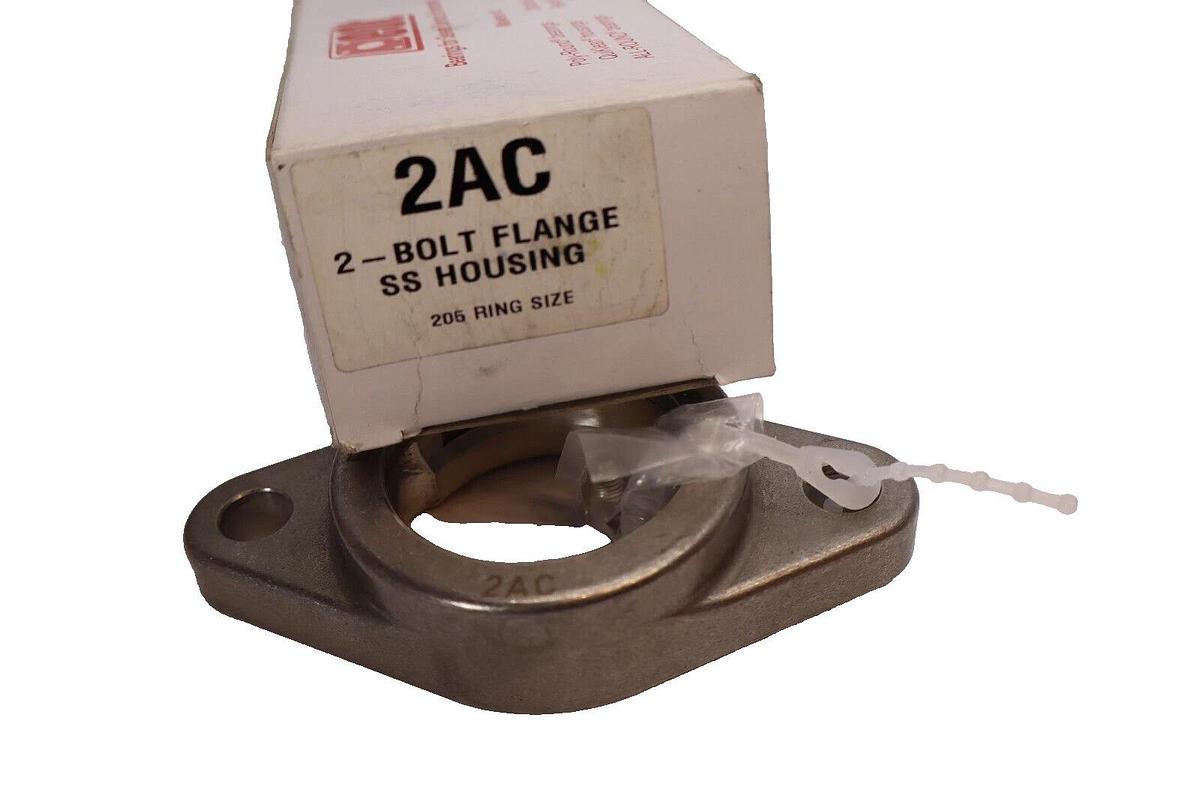 (NEW) EDT CORP 2AC 2-Bolt SS Flange Bearing Housing 205 Ring Size