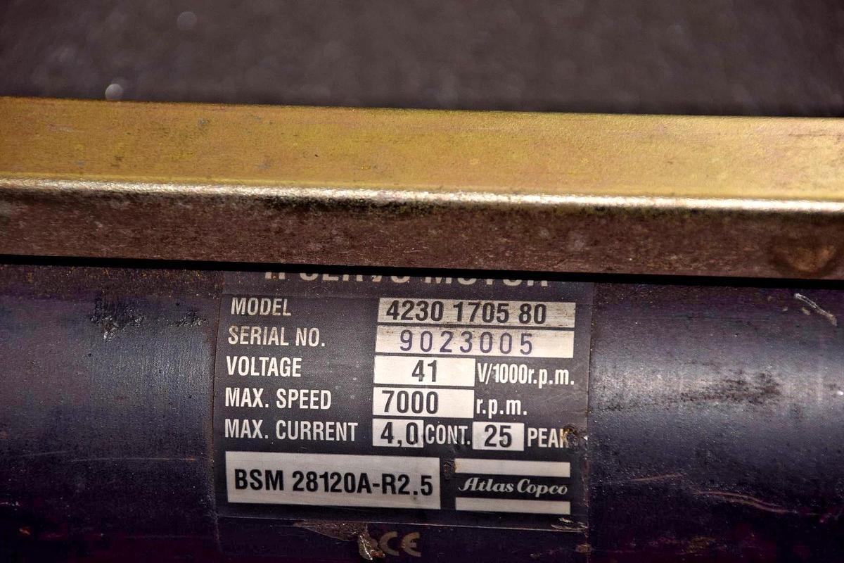 Used ATLAS COPCO BSM 28120A-R2.5 BSM28120A-R2.5 QMR62-46-ROT 41V 7000rpm SERVO MOTOR