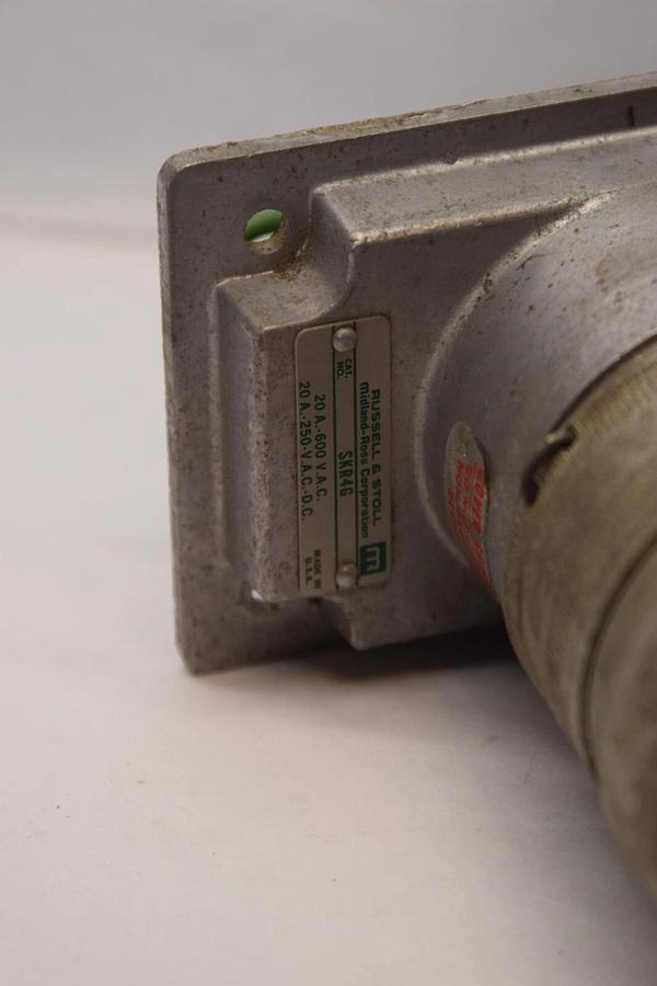 Used RUSSELL & STOLL SKP 4G SKP4G Ever-Lok Plug W/ SKR4G Receptacle  20A 600Vac