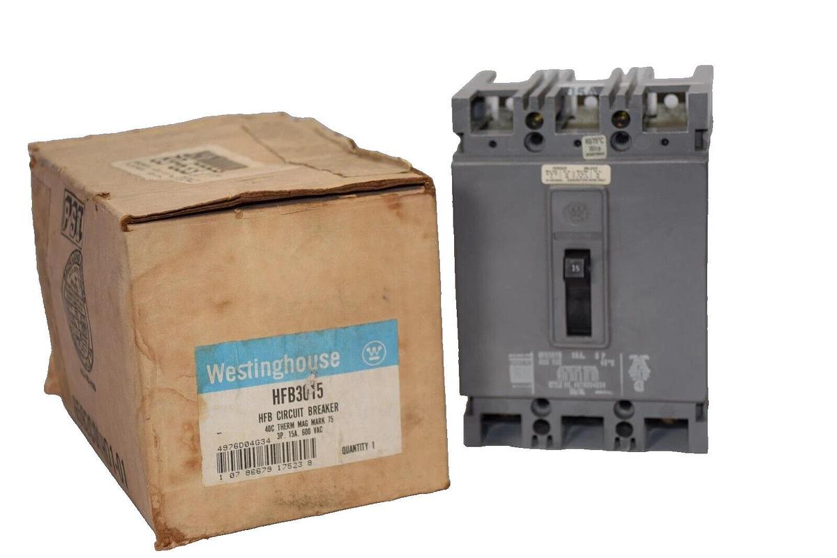 (NEW) WESTINGHOUSE HFB3015 15A 3Pole 600Vac Circuit Breaker