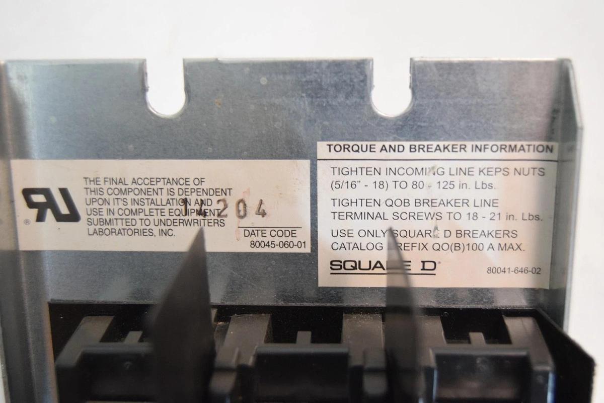Used Square D Main Lug Circuit Panelboard NQOB84242LL 225A 42 Circuit