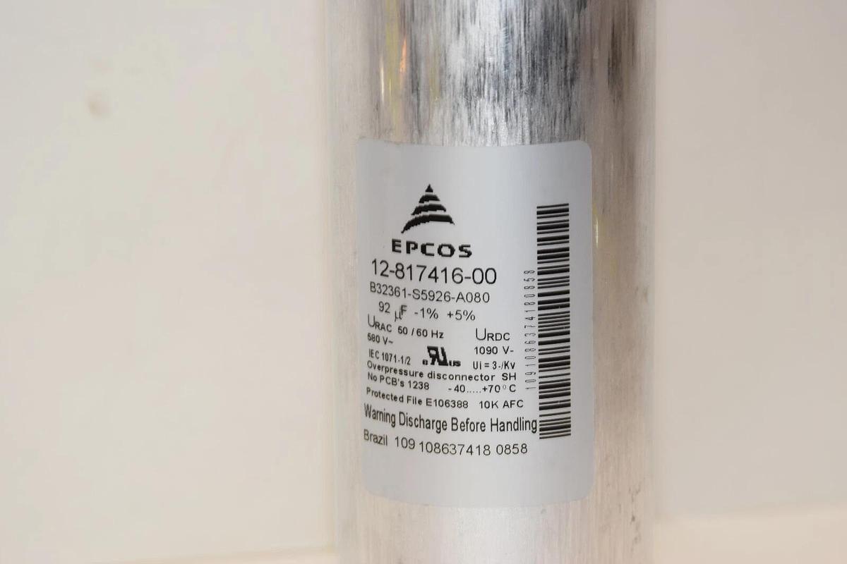 Used EPCOS 12-817416-00 B32361-S5926-A080 92uF 580V -1% +5% Capacitor