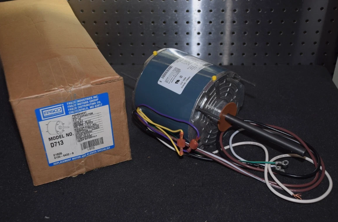FASCO 1 Single Speed Condenser Motor D713 1/2hp 3.0A 208/230v 60hz 825rpm NEW