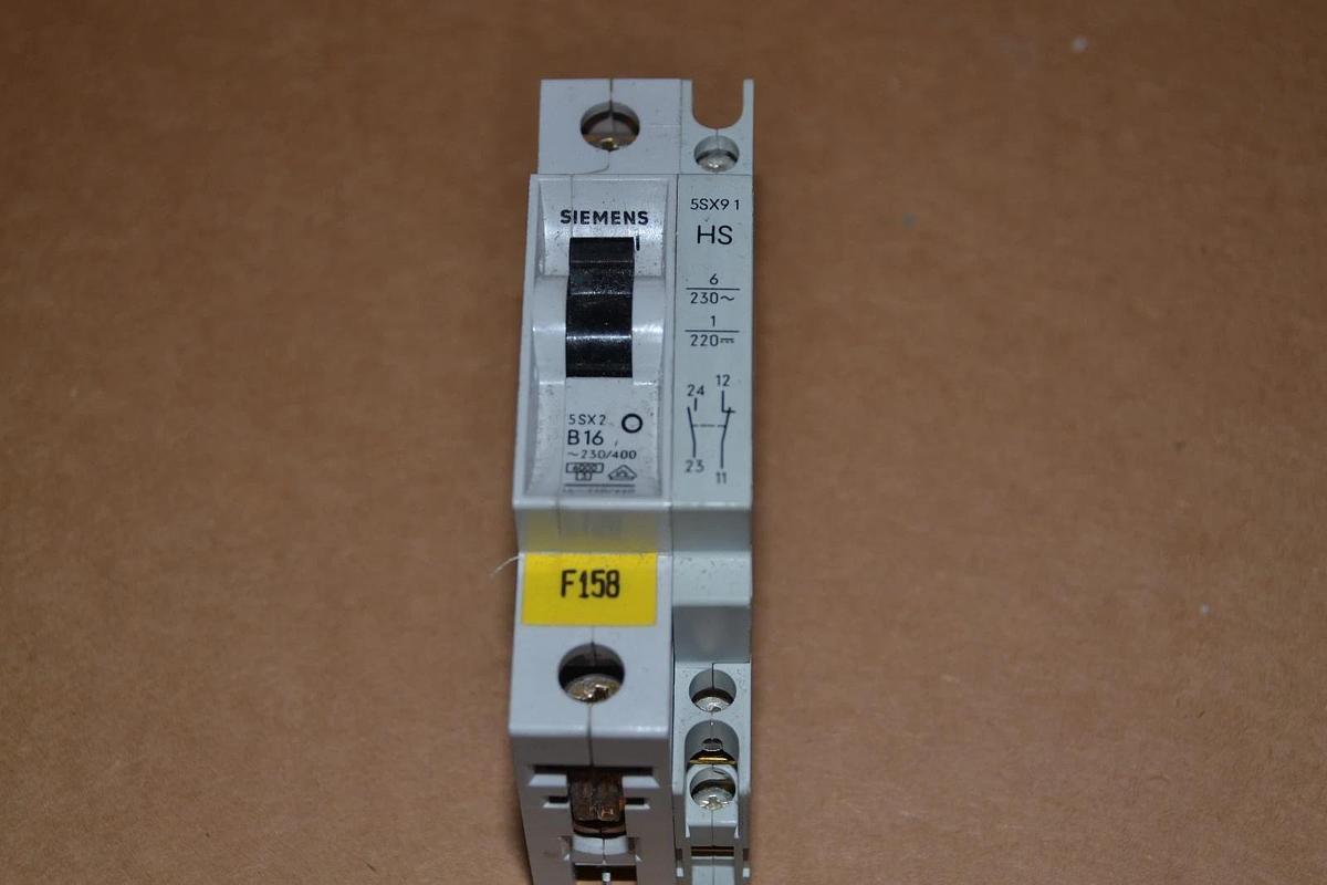 Used SIEMENS 5SX2 B16 WITH 5SX91 HS 16A 16 Amp A 1p 1POLE CIRCUIT BREAKER