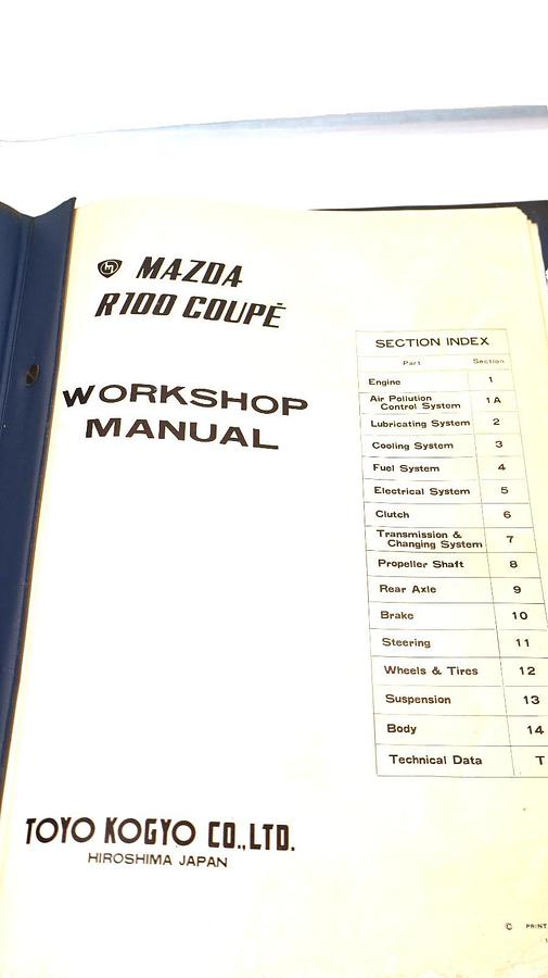 Used MAZDA R100 Coupe Workshop Manual