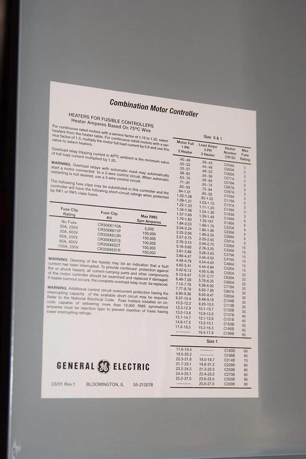 GE CR308BT02RA1DALKA 30A 250V 300-Line Size 0 Control Combination Starter NEW