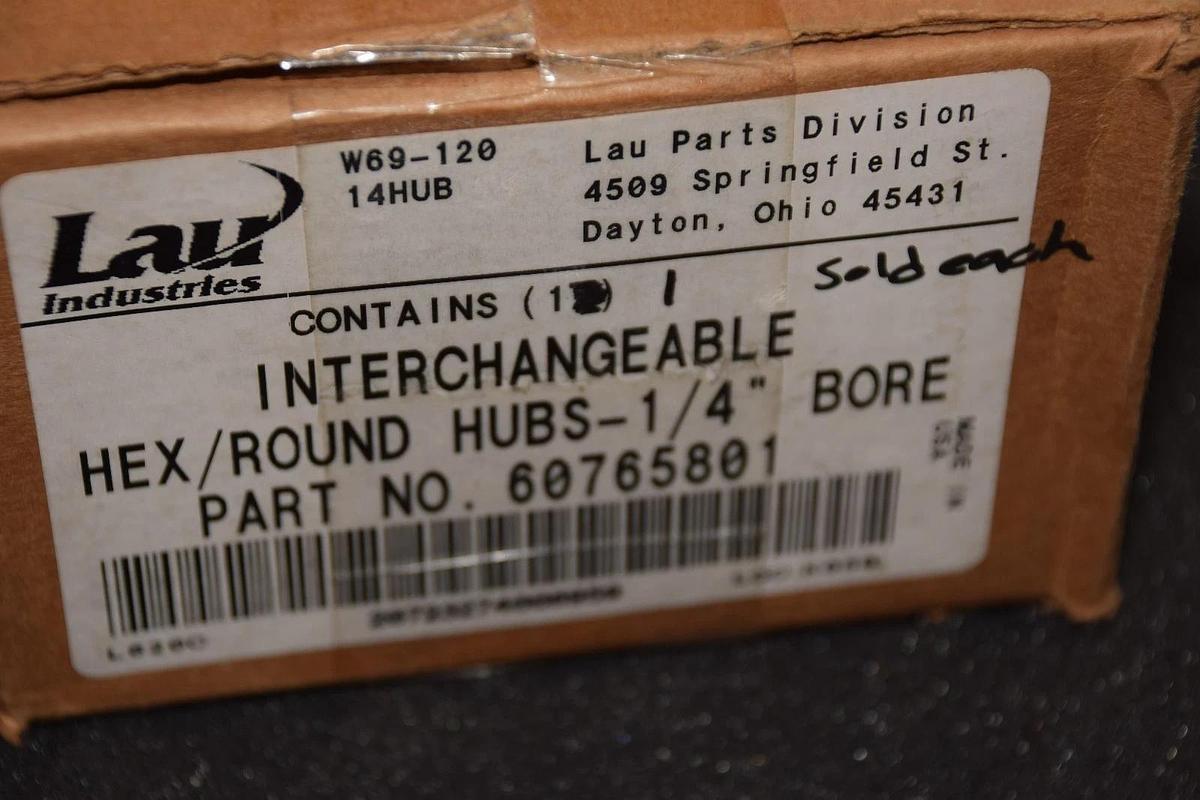 (1) Lau Industries Fan Interchangeable Hex Hub 60765801 1/4" bore NEW