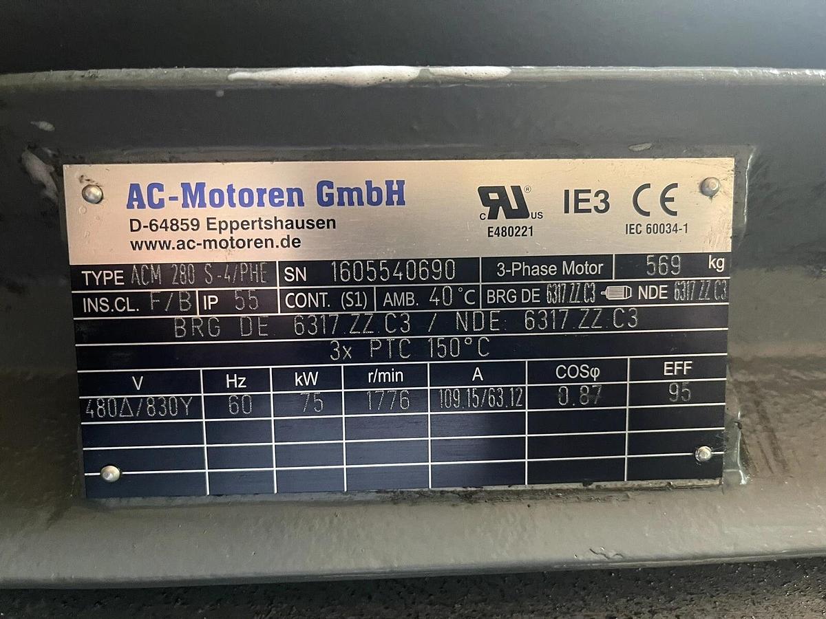 Used Hammelmann High Pressure Pump Unit 85.00072.2291 58kW Motor Hydro jet