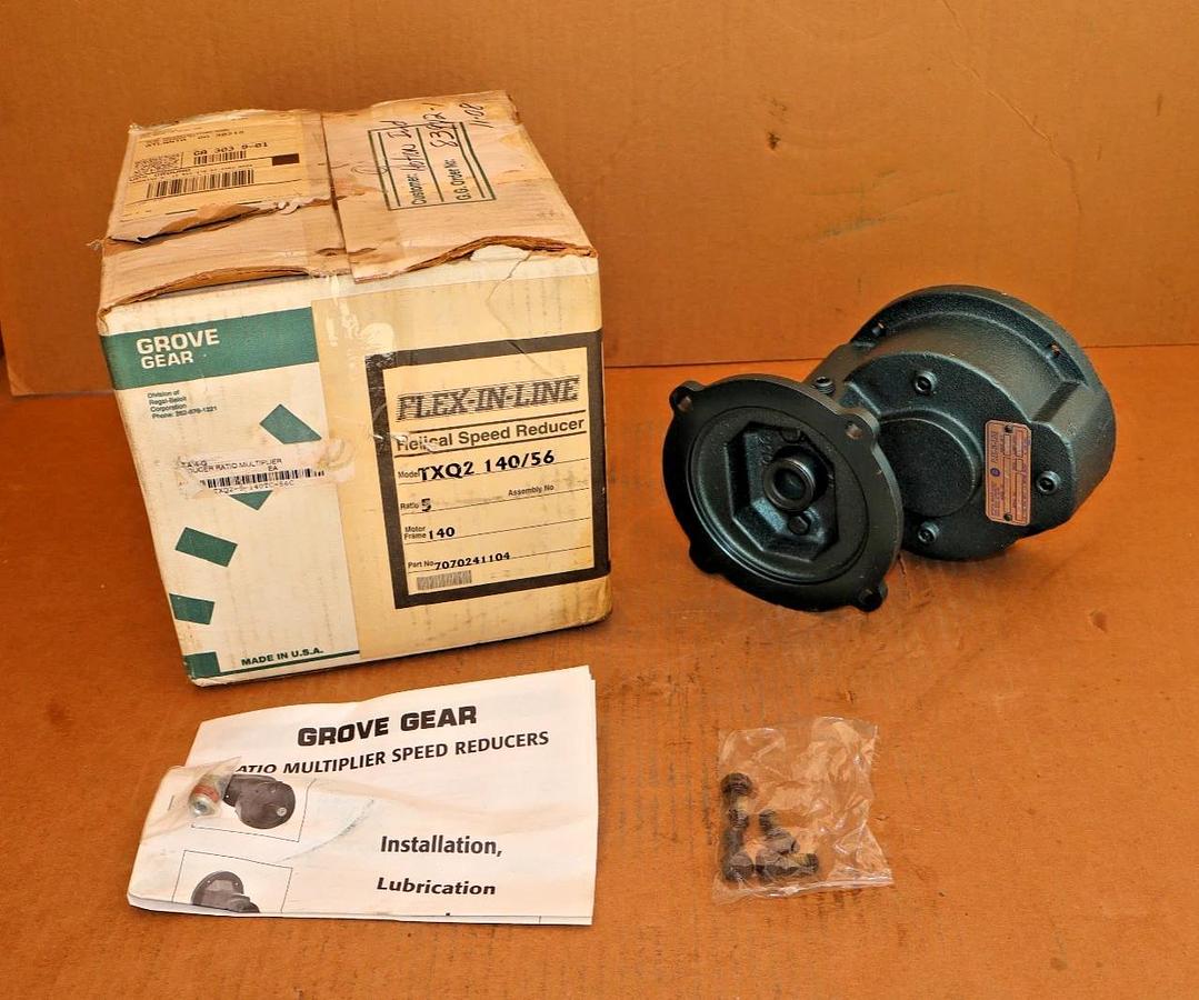 Grove Gear Helical Speed Reducer Gear Box Flex-In-Line TXQ2 140/56 5:1 (NEW)