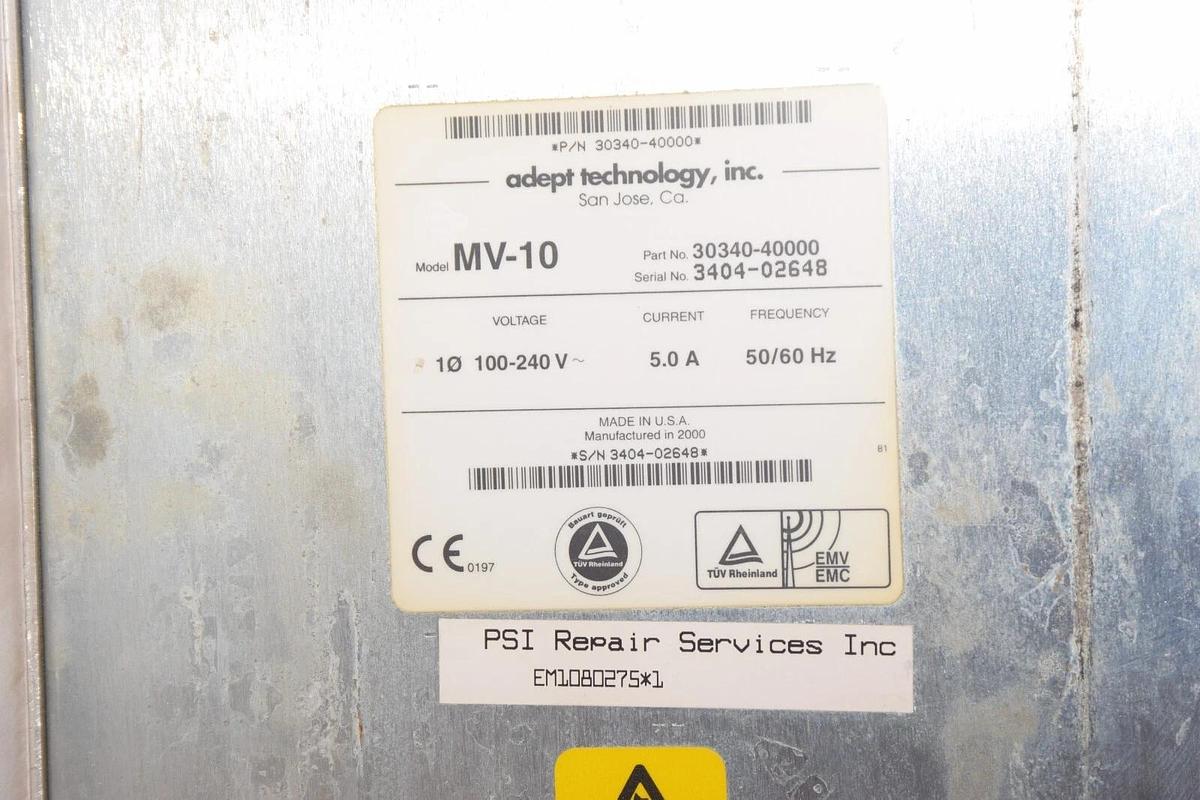 Used ADEPT TEHNOLOGY MV-10 30340-40000 100-240V 10 Slot Power Supply Chassis