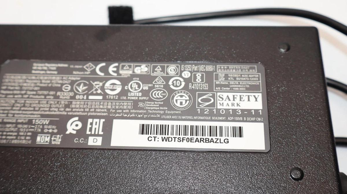 Used DELTA ELECTRONICS 737737-001 , HSTNN-DA27 150W 2.7A AC Adapter/Power Supply