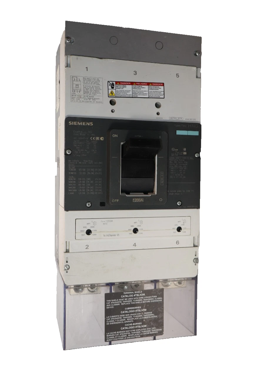 Used Siemens HNG Circuit Breaker HNX3B120 1200A 1200 Amp 600v 3p 3 pole Trip 525