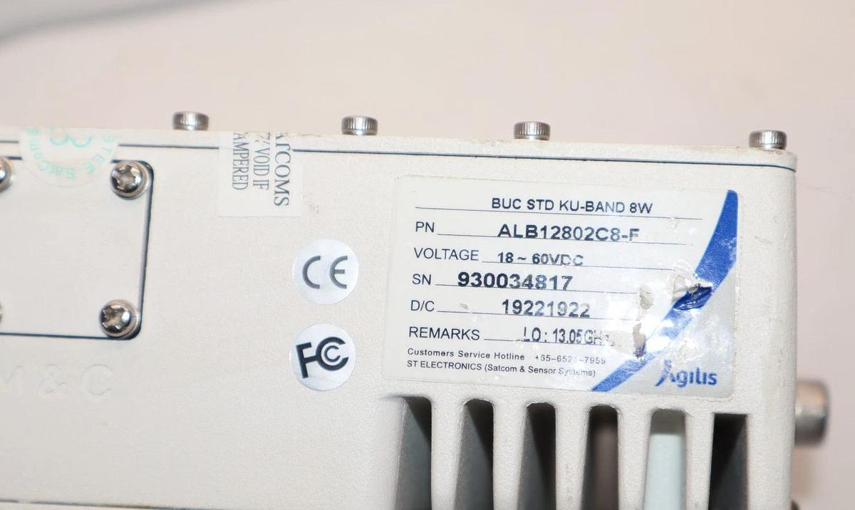 Used Agilis ALB128 Series Ku-Band BUC STD 8W Block-Up Converter ALB12802C8-F *No fan*