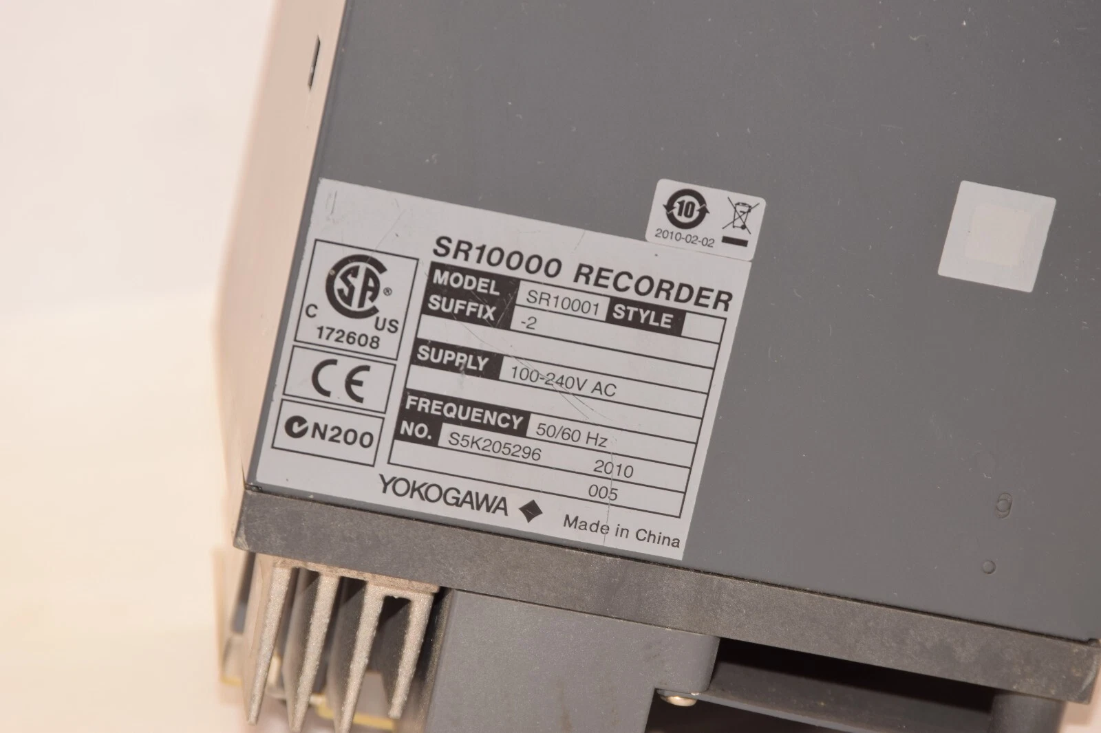 Used YOKOGAWA SR10001 SR10001-2 Data Chart Recorder