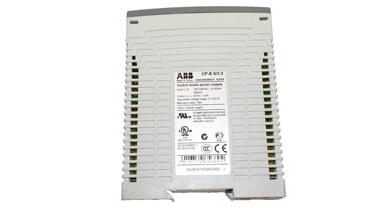 Used ABB  CP-E 5/3.0 , CPE5/3.0 100-240Vac 500mA Class 2 Power Supply Module