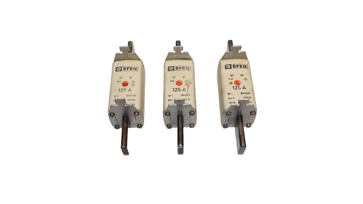 Used Efen Fuse 125 Amp 125A 500V 350350110 (Lot of 3)