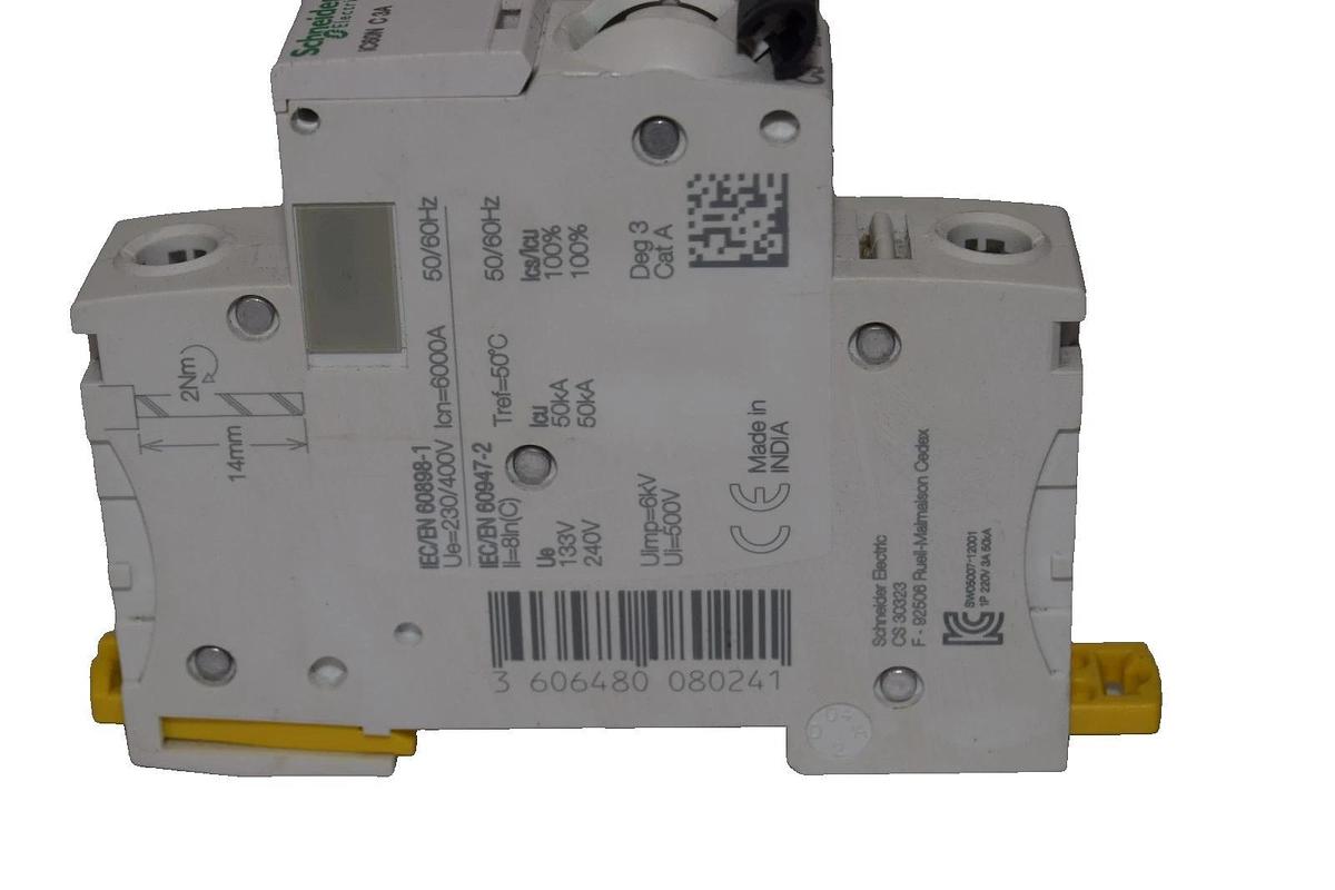 Used SCHNEIDER ELECTIRC iC60N C 3A , CNS14816-2 1P 230/400V Miniature Circuit Breaker