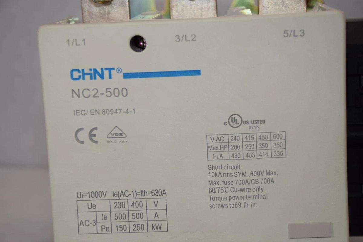 (NEW) CHINT NC2-500 , NC2500 NC2500 120V 50/60Hz AC Contactor