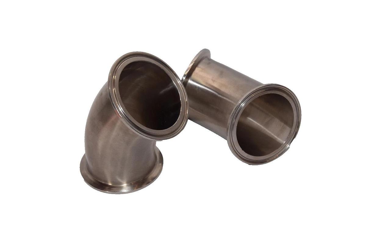 3" Sanitary 45° Sanitary Clamp 304 Stainless Steel Fitting (New - Lot of 2)