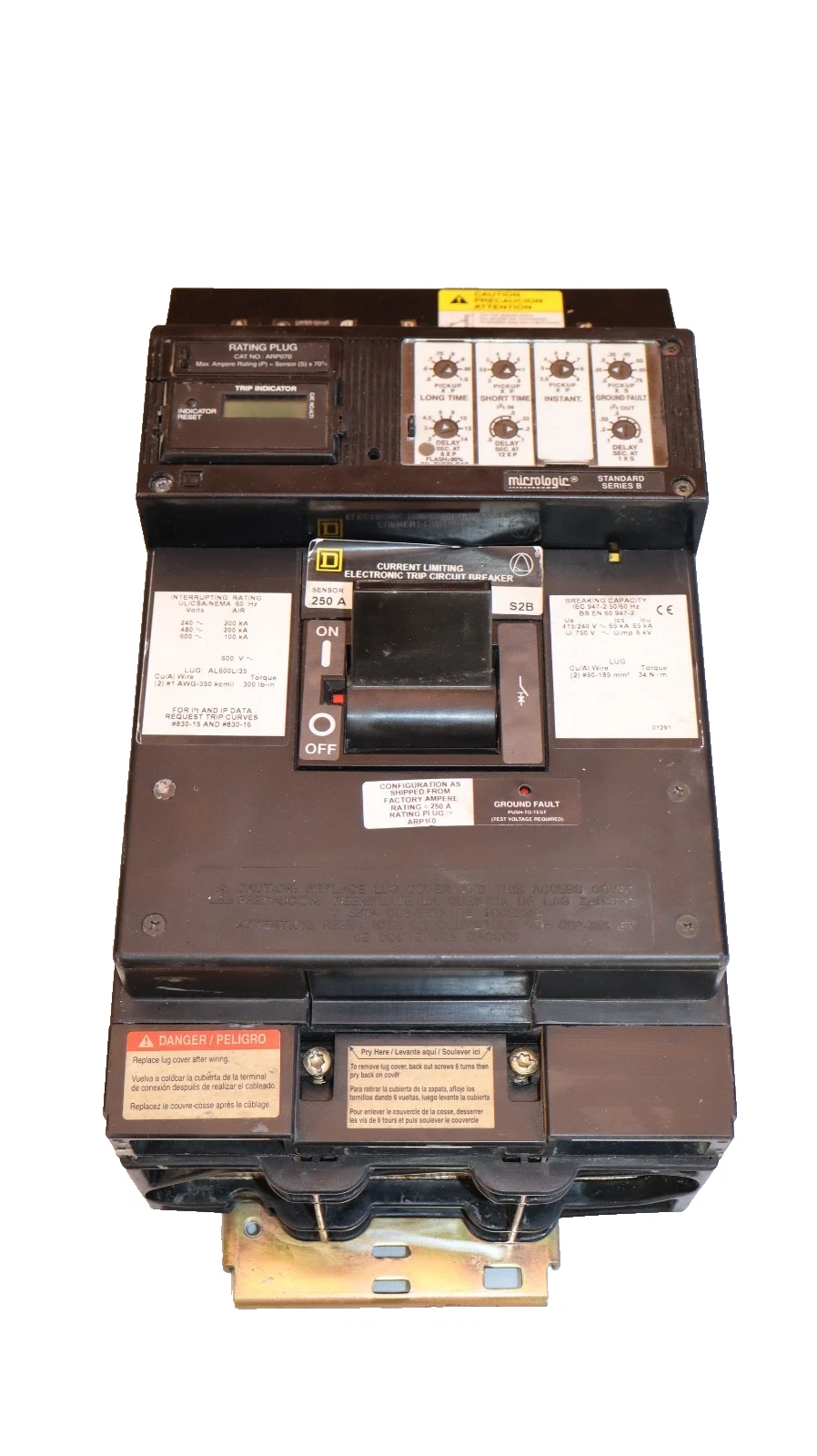 Refurbished Square D Breaker 250A 250 Amp LXI36250G ARP070 Micrologic SerB Ground Fault