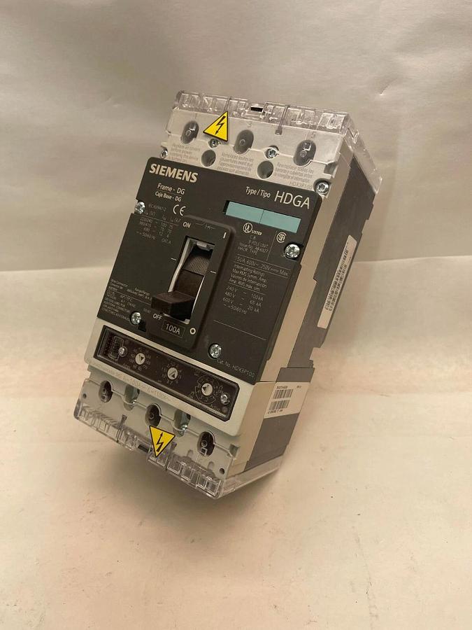Used SIEMENS HDGA 3vl2110-2ge33-0aa0 CIRCUIT BREAKER 600V 100 Amp 100 A HDX3P100