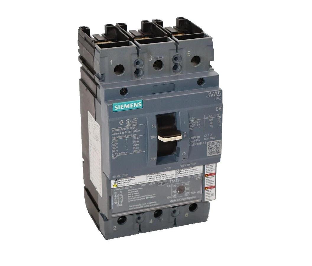 Siemens  3VA5 HFAS Circuit Breaker 250A 250 Amp 3VA5225-6EC31-0AA0 250H 3p NEW