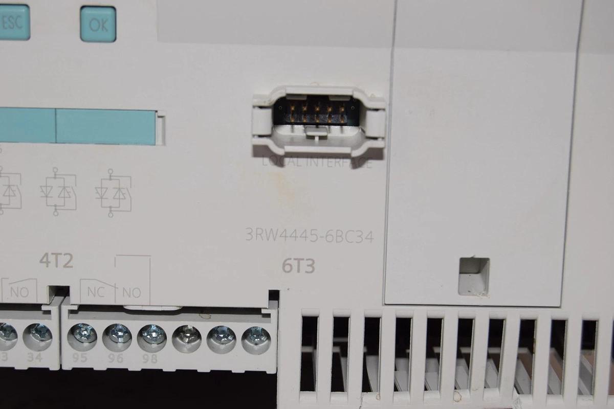 Used Siemens AC Semiconductor Motor Starter 3RW4445-6BC34 SIRIUS 115vac DAMAGED COVER