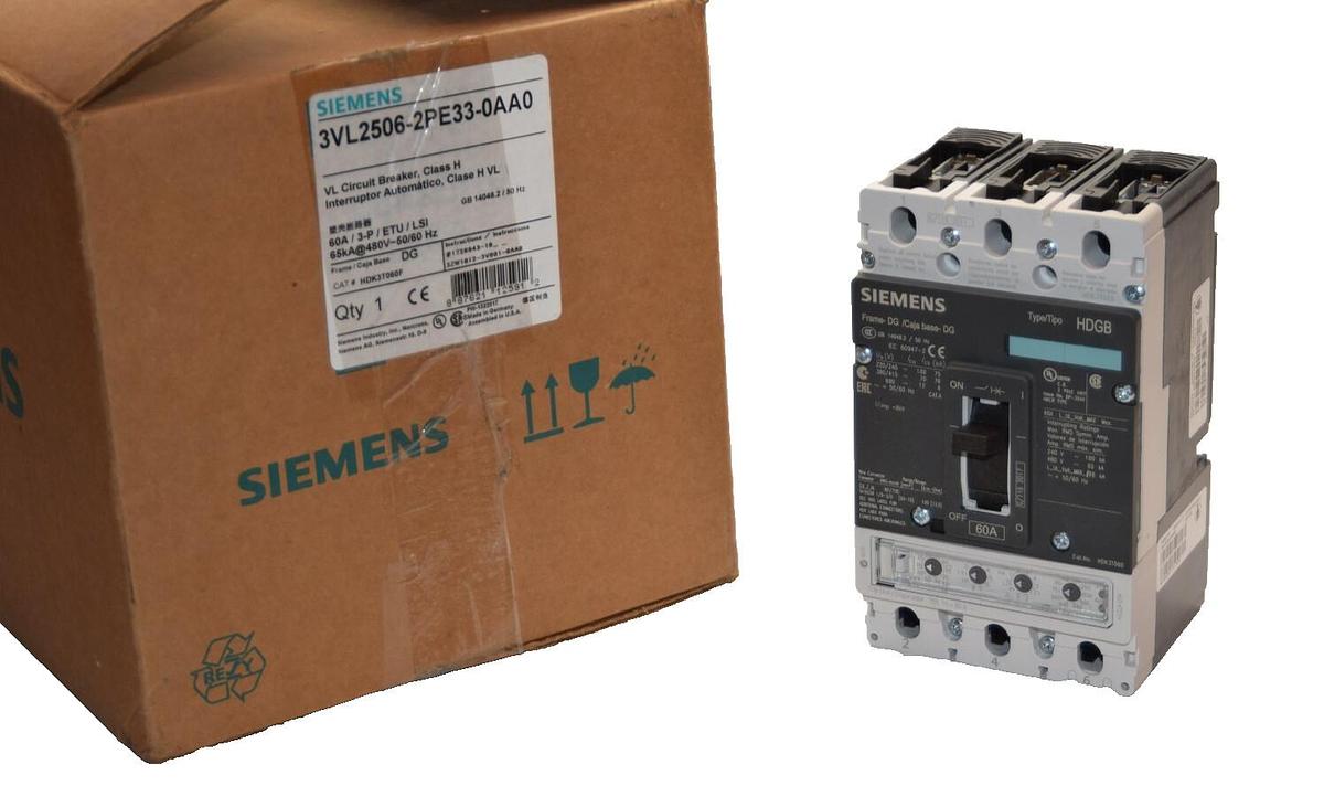 SIEMENS VL Circuit Breaker 3VL2506-2PE33-0AA0 60A 60 A Amp 3P HDK3T060F NEW