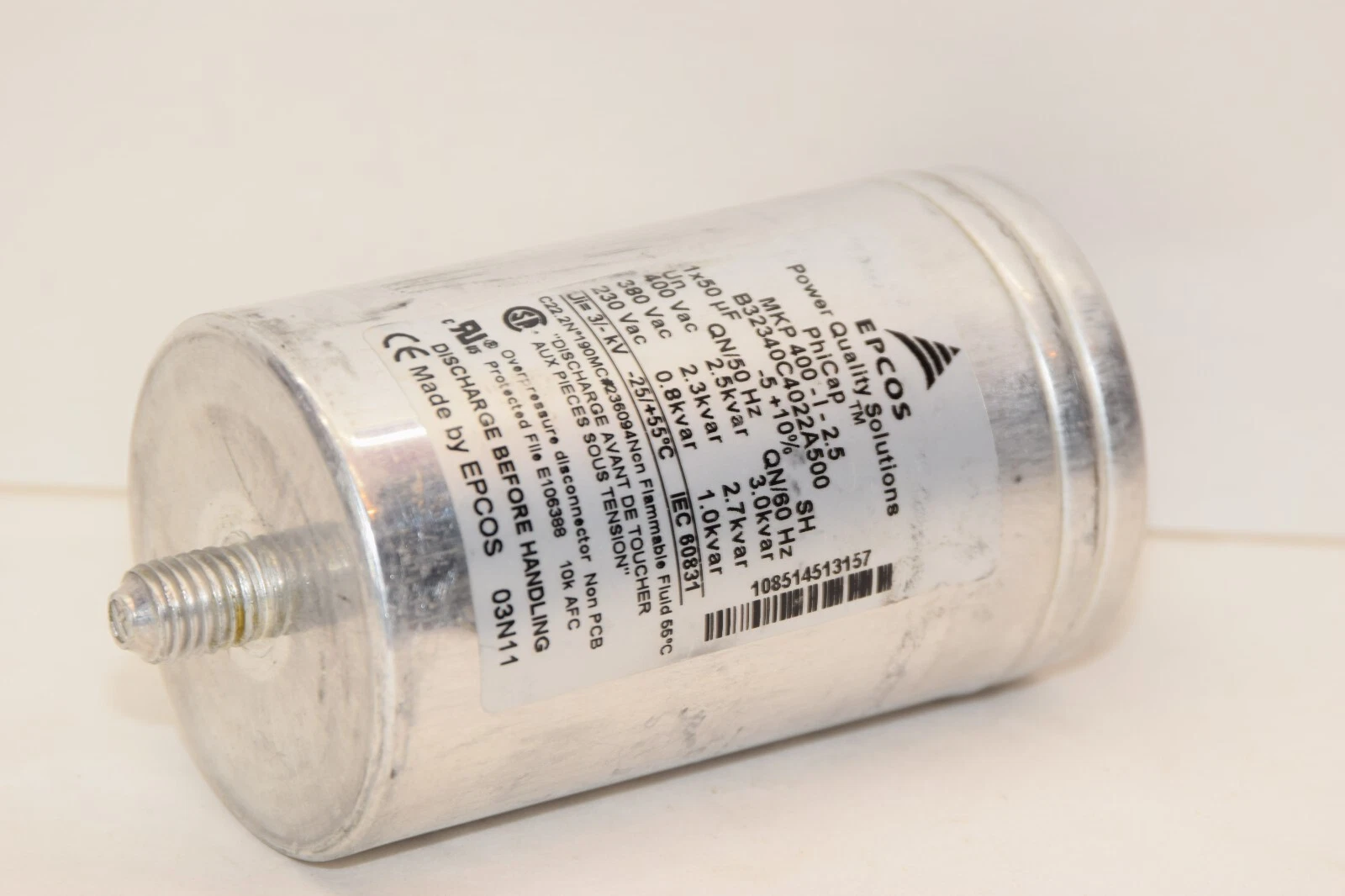 Used EPCOS PhiCap MKP400-I-2.5 B32340C4022A500 1x50uF -5 +10% 50/60Hz Capacitor