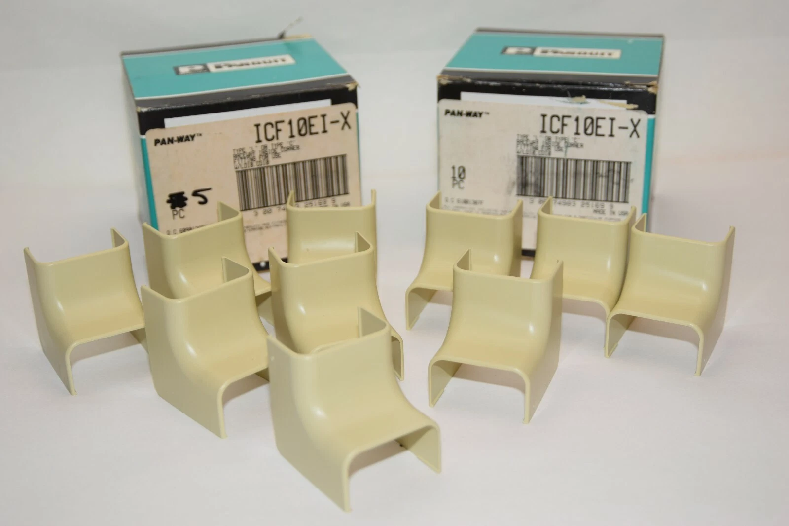 (NEW - Lot of 15) PANDUIT ICF10EI-X L or C Raceway Inside Corner Fitting USA