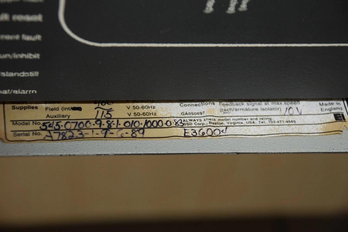 Used SSD EUROTHERM 545-0700-9-8-1-010-1000-0-83 DC DRIVE 480V 20.6A