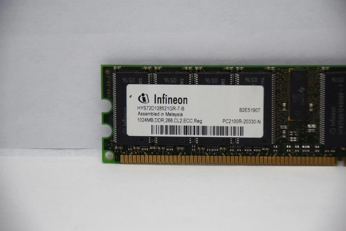 Used INFINEON HYS72D128521GR-7-B 1024MB RAM Memory Board Card