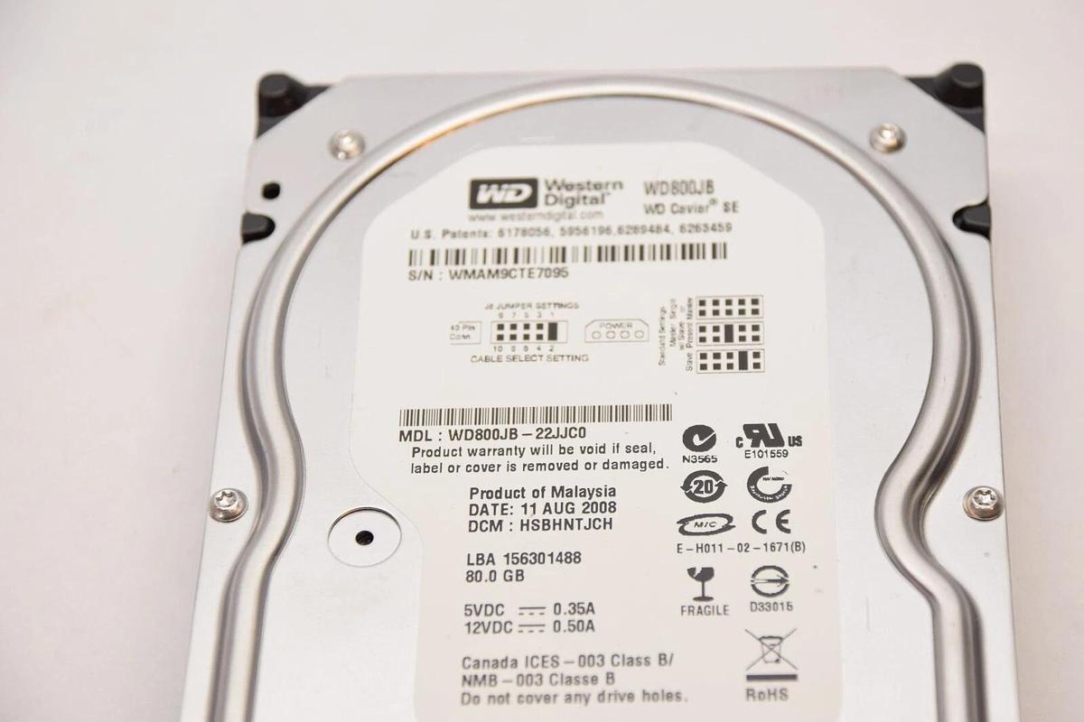 Used WESTERN DIGITAL WD800JB WD800JB-22JJC0 80GB WD Caviar SE Hard Drive