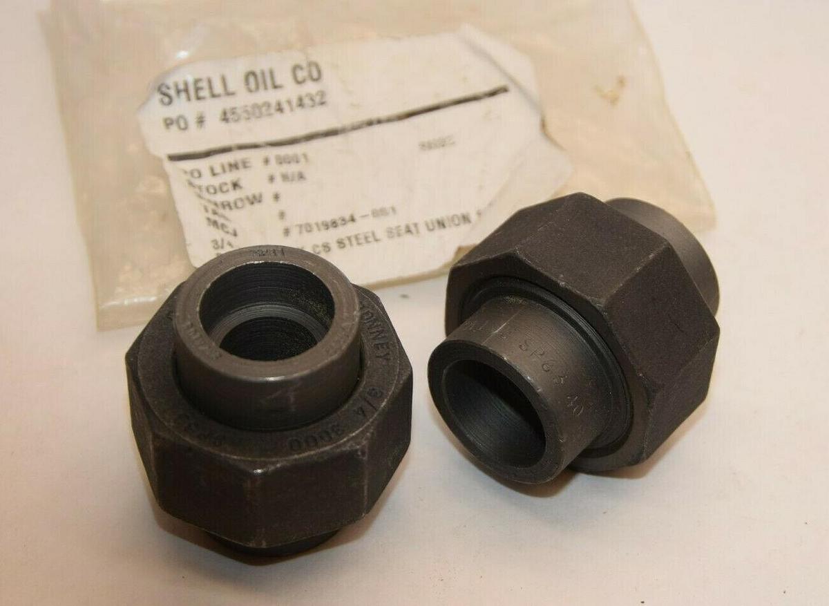 (NEW) Lot of 2 BONNEY / SHELL OIL Co. SA/A105 3/4" 4550241432 Fitting