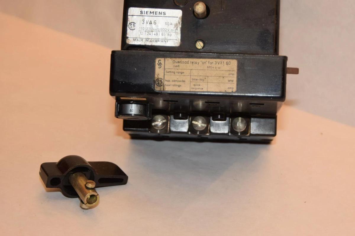 (NEW) SIEMENS Vintage 3VA6 60A 3VX160 600Vac Overload Relay