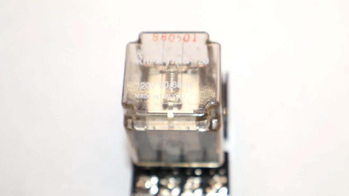 Used Potter & Brumfield KRPA-11AG-120 , KRPA11AG120 120V Coil Relay with Base ORS-8