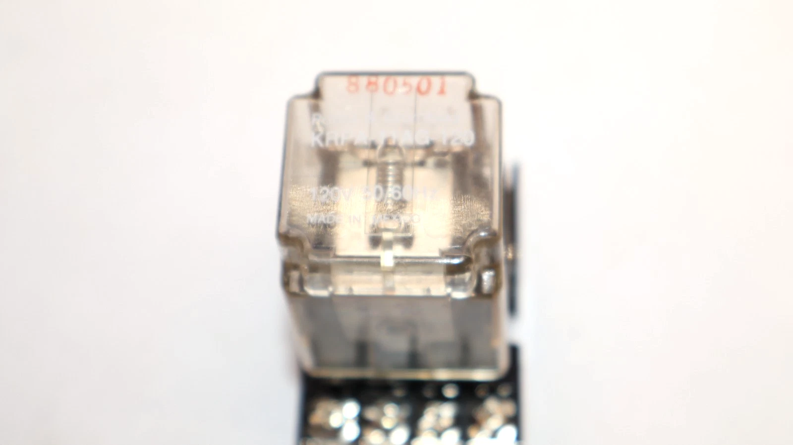 Used Potter & Brumfield KRPA-11AG-120 , KRPA11AG120 120V Coil Relay with Base ORS-8