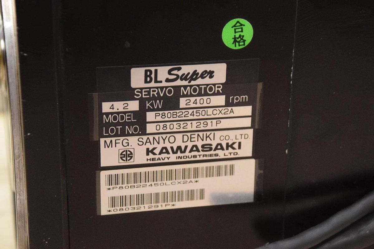 Used Kawasaki Sanyo Denki BL Super Servo Motor P80B22450LCX2A  4.2 KW  2400 RPM
