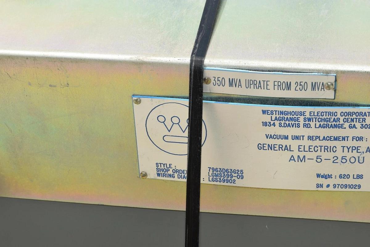 Used Cutler Hammer 50VCP-WR350 Vacuum Circuit Breaker 4.76 KV, 1200A, 1200 Amp VCP-WR